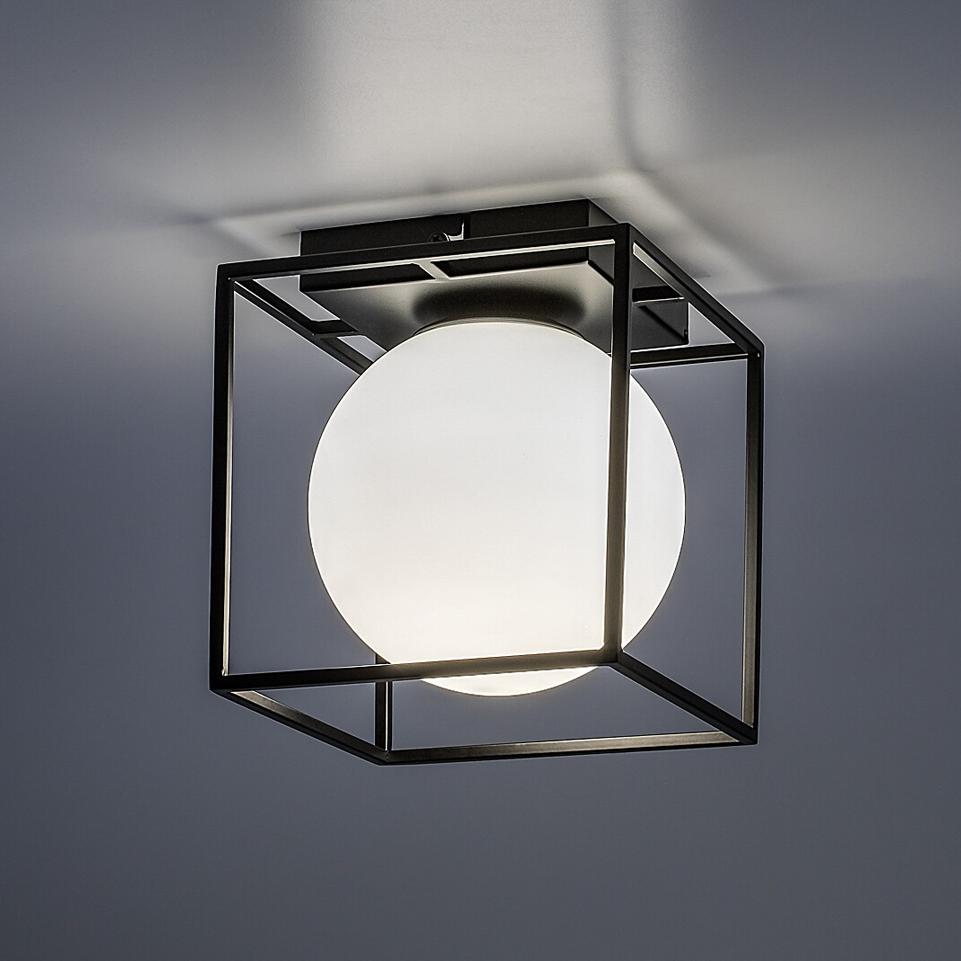 MODANE,WALL/CEIL.E14 1X15W,17X17CM,BLACK