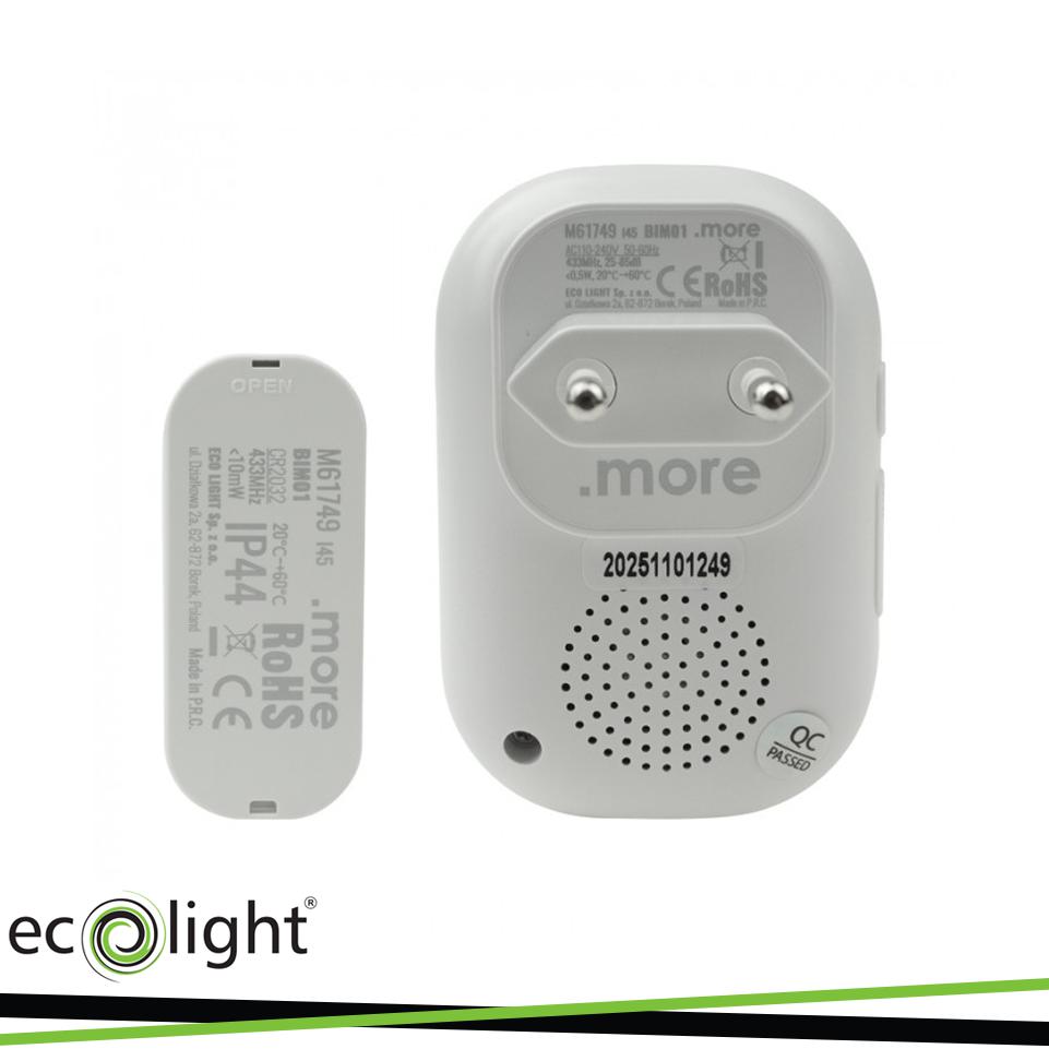 CAMPANELLO CON SPINA WIRELESS  BIM-01 BIANCO