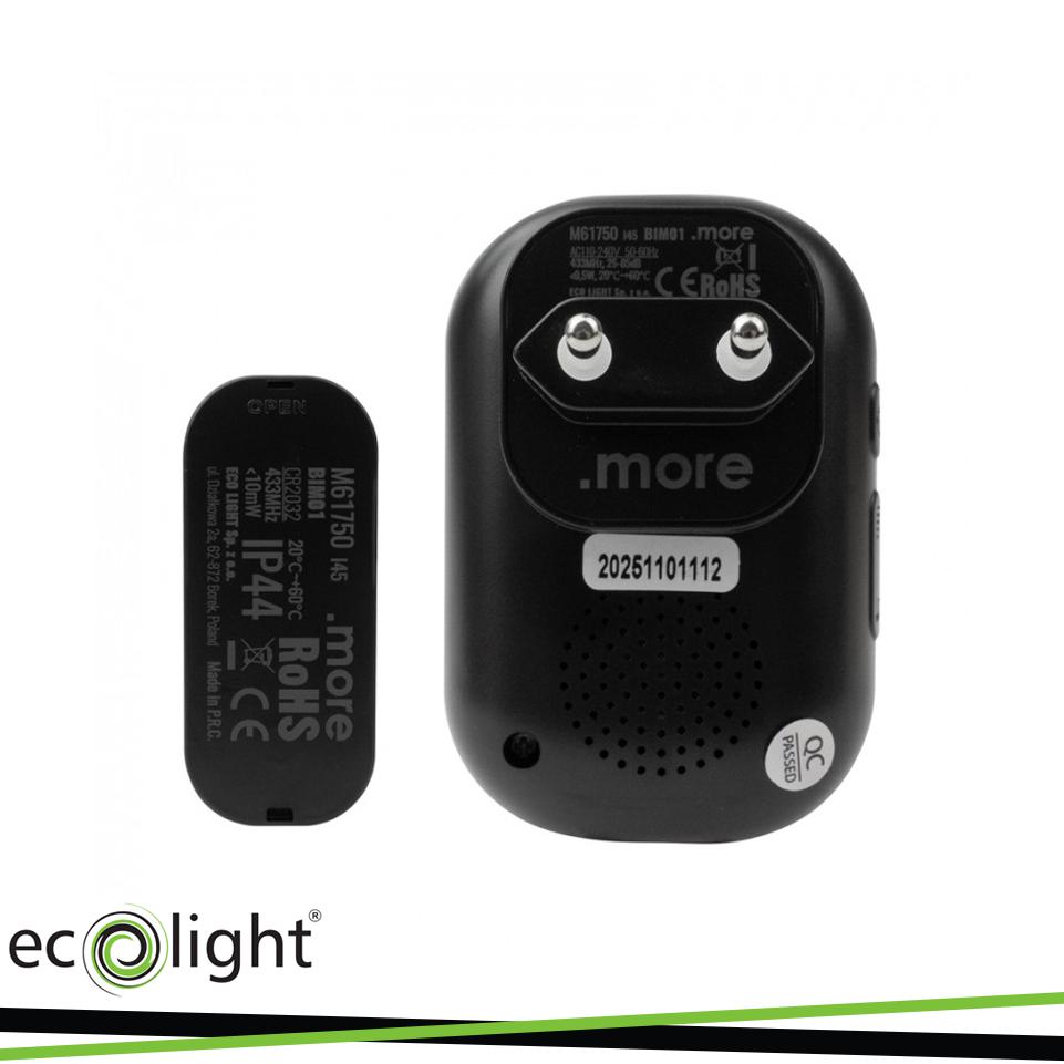 CAMPANELLO CON SPINA WIRELESS  BIM-01 NERO
