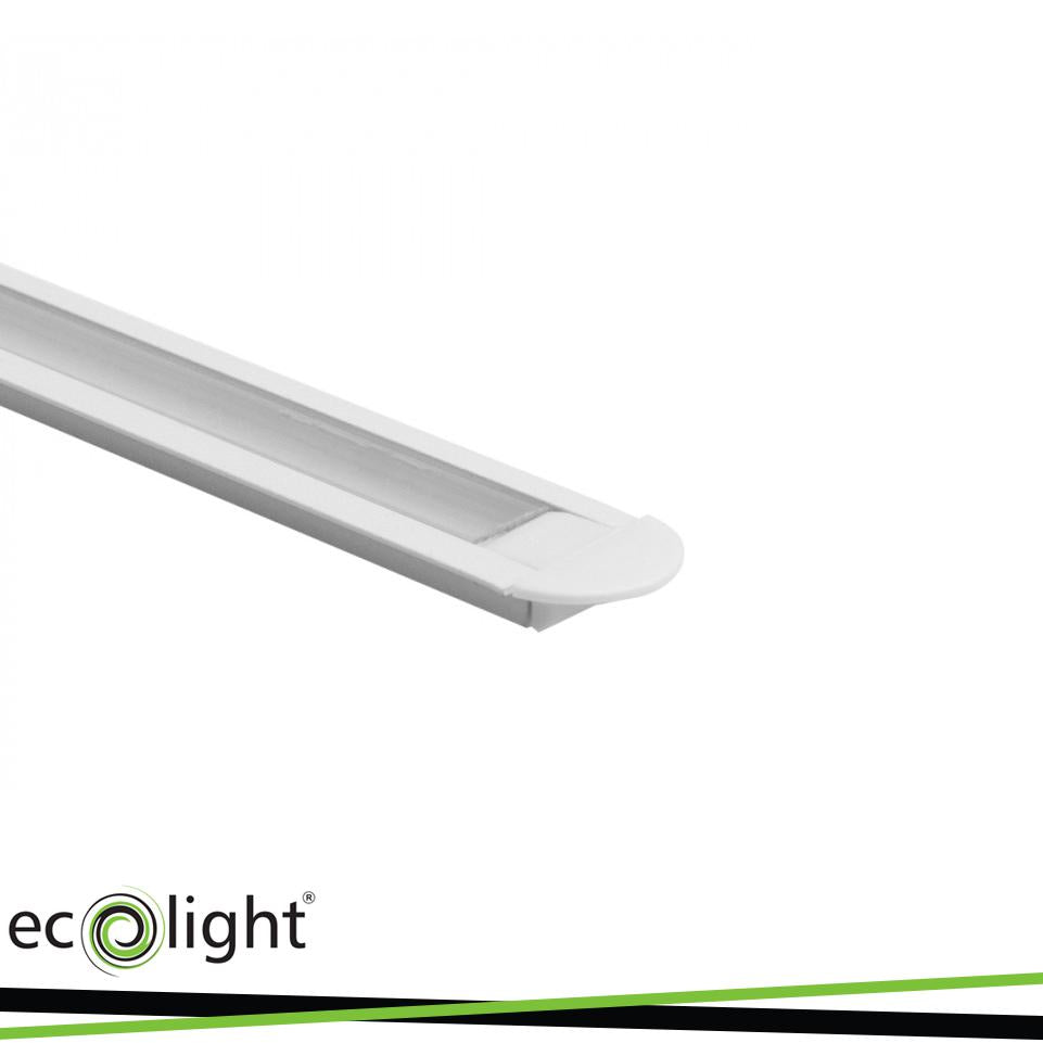PROFILO DA INCASSO P02 BIANCO + COVER TRASPARENTE 2MT