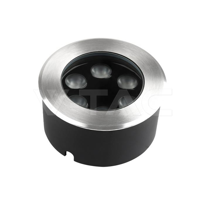 FARETTO LED SEGNAPASSO ROTONDO DA INCASSO 6W CALPESTABILE SILVER 3000K IP67