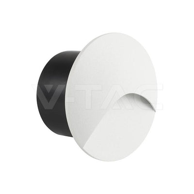 FARETTO LED SEGNAPASSO ROTONDO DA INCASSO 3W IN ALLUMINIO BIANCO 3000K IP65