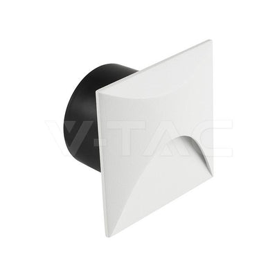 FARETTO LED SEGNAPASSO QUADRATO DA INCASSO 3W IN ALLUMINIO BIANCO 3000K IP65