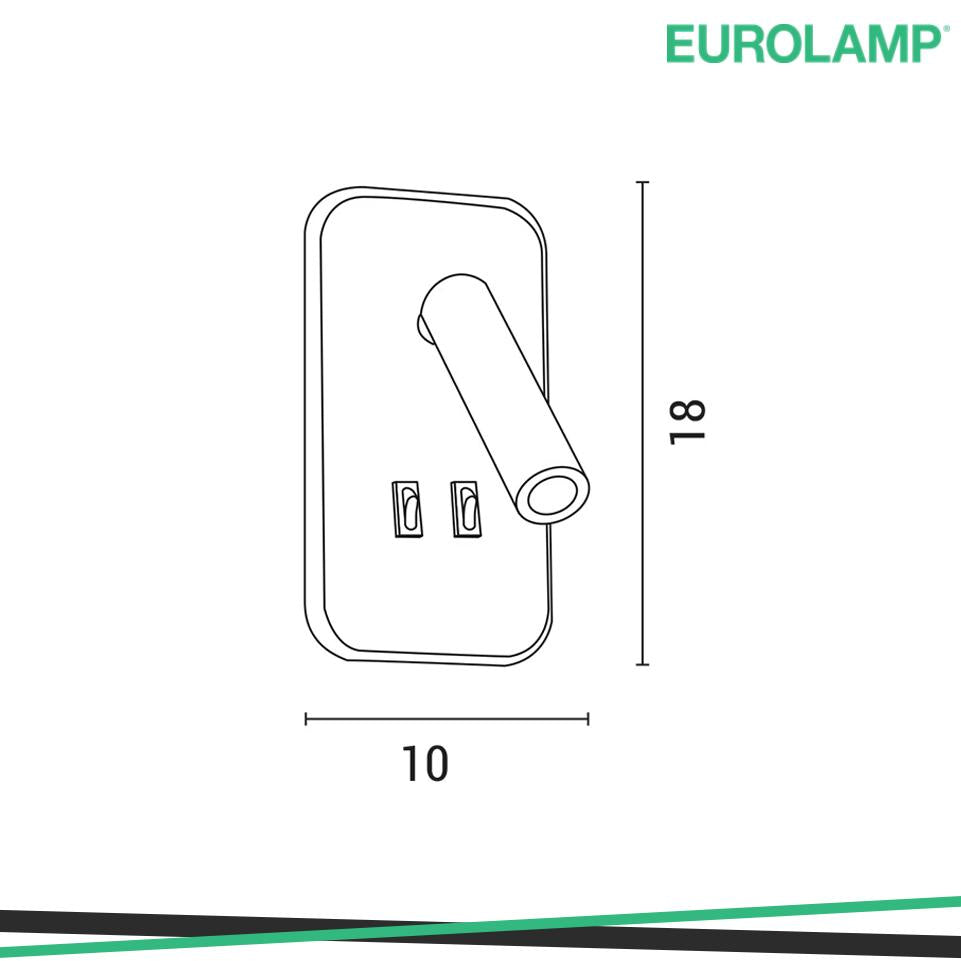 LAMPADA DA PARETE 11W+3W 3000K BIANCO