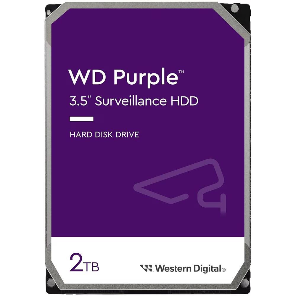 HD WD SATA3 2TB 3.5" PURPLE 64MB CACHE 3ANNI DI GARANZIA