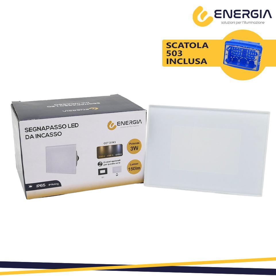 SEGNAPASSI 3W CCT(3000-4000-6500K) IP65 CORPO BIANCO