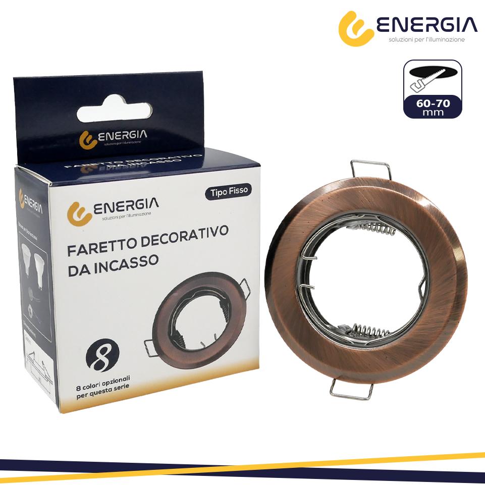 FARETTO INCASSO GU10 RAME FORO DA 60-70MM