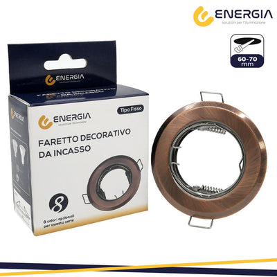 FARETTO INCASSO GU10 RAME FORO DA 60-70MM