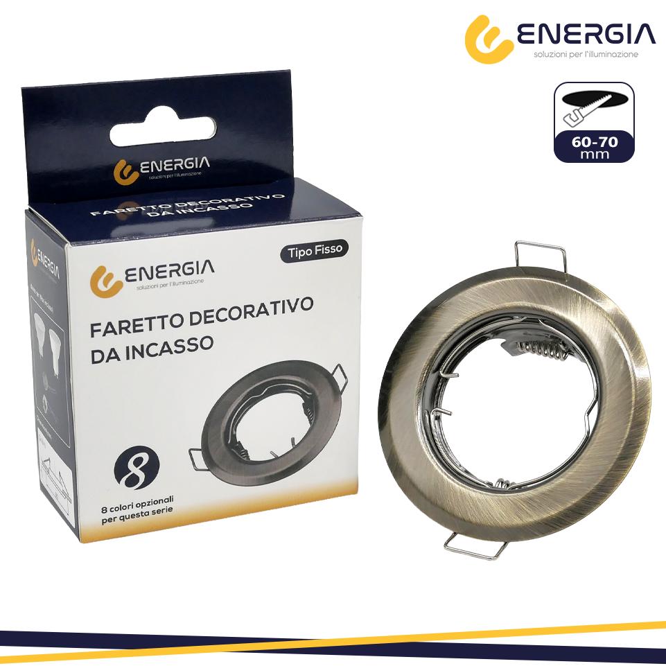 FARETTO INCASSO GU10 OTTONE OPACO FORO DA 60-70MM