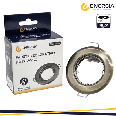 FARETTO INCASSO GU10 OTTONE OPACO FORO DA 60-70MM