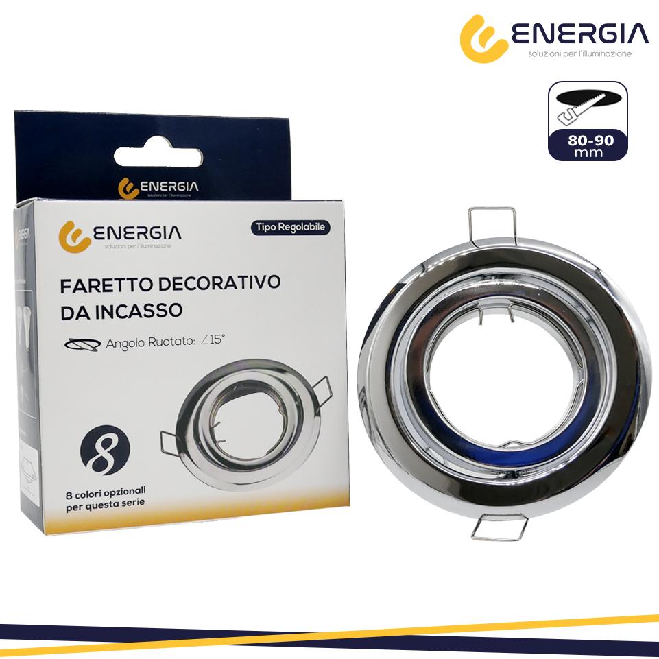 FARETTO INCASSO GU10 CROMO ORIENTABILE FORO DA 80-90MM
