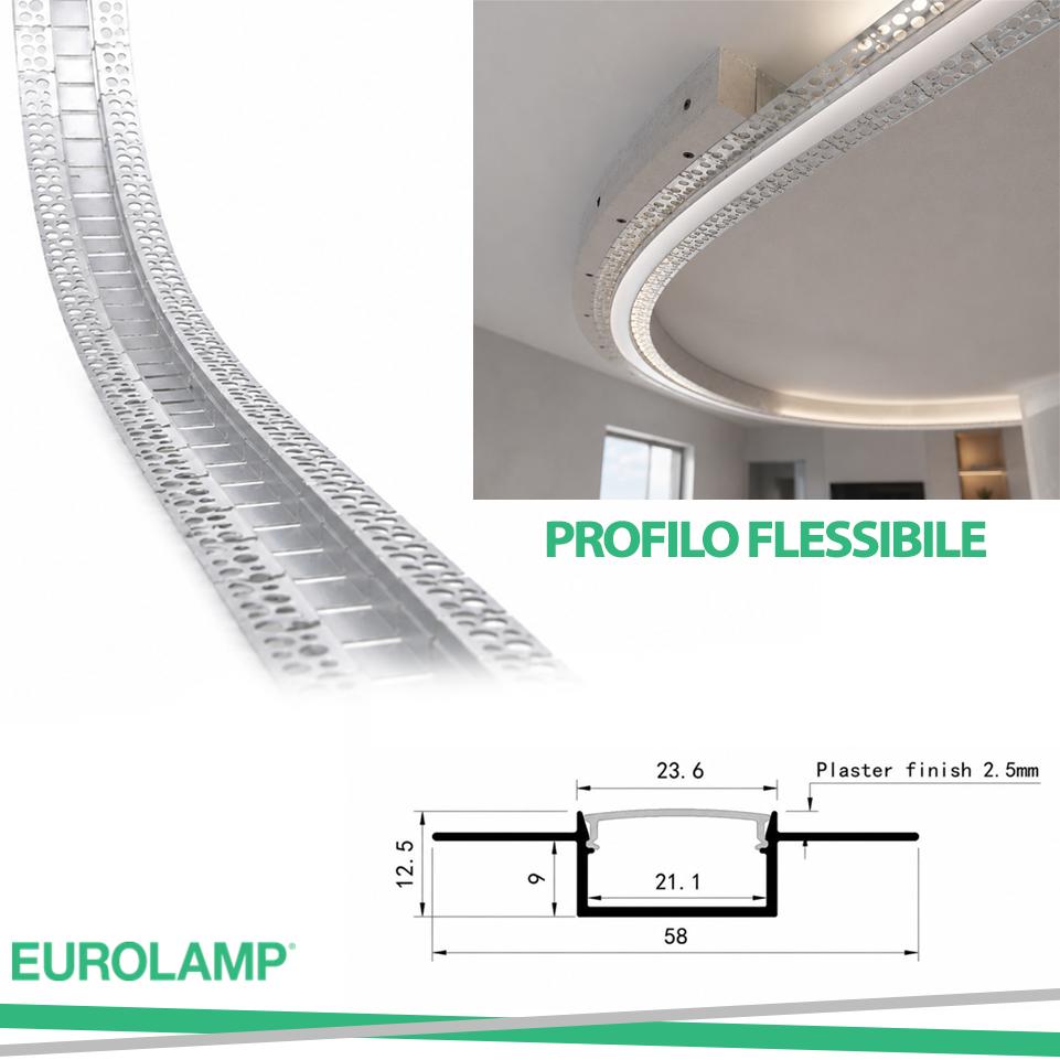 PROFILO INCASSATO PER CARTONGESSO FLESSIBILE 2000*23,6*12,5