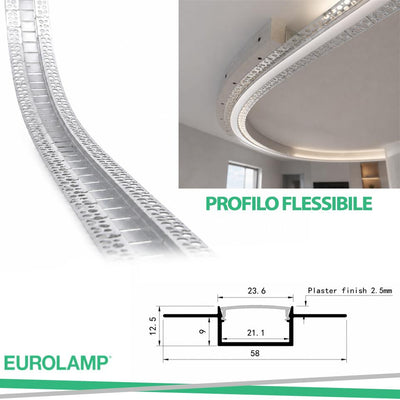 PROFILO INCASSATO PER CARTONGESSO FLESSIBILE 2000*23,6*12,5