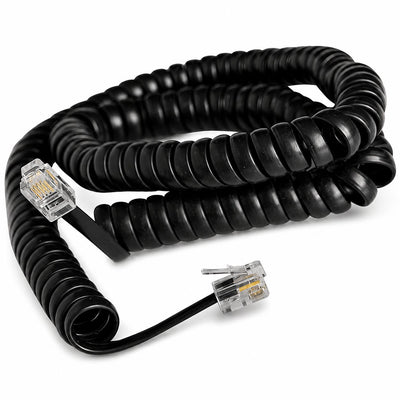 PROLUNGA TELEFONICA A SPIRALE  NERO 4MT 4P4C RJ11