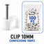 CLIP PER CAVI 10MM BIANCA 100PZ