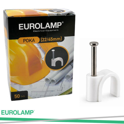 CLIP PER CAVI 22MM BIANCA 50PZ