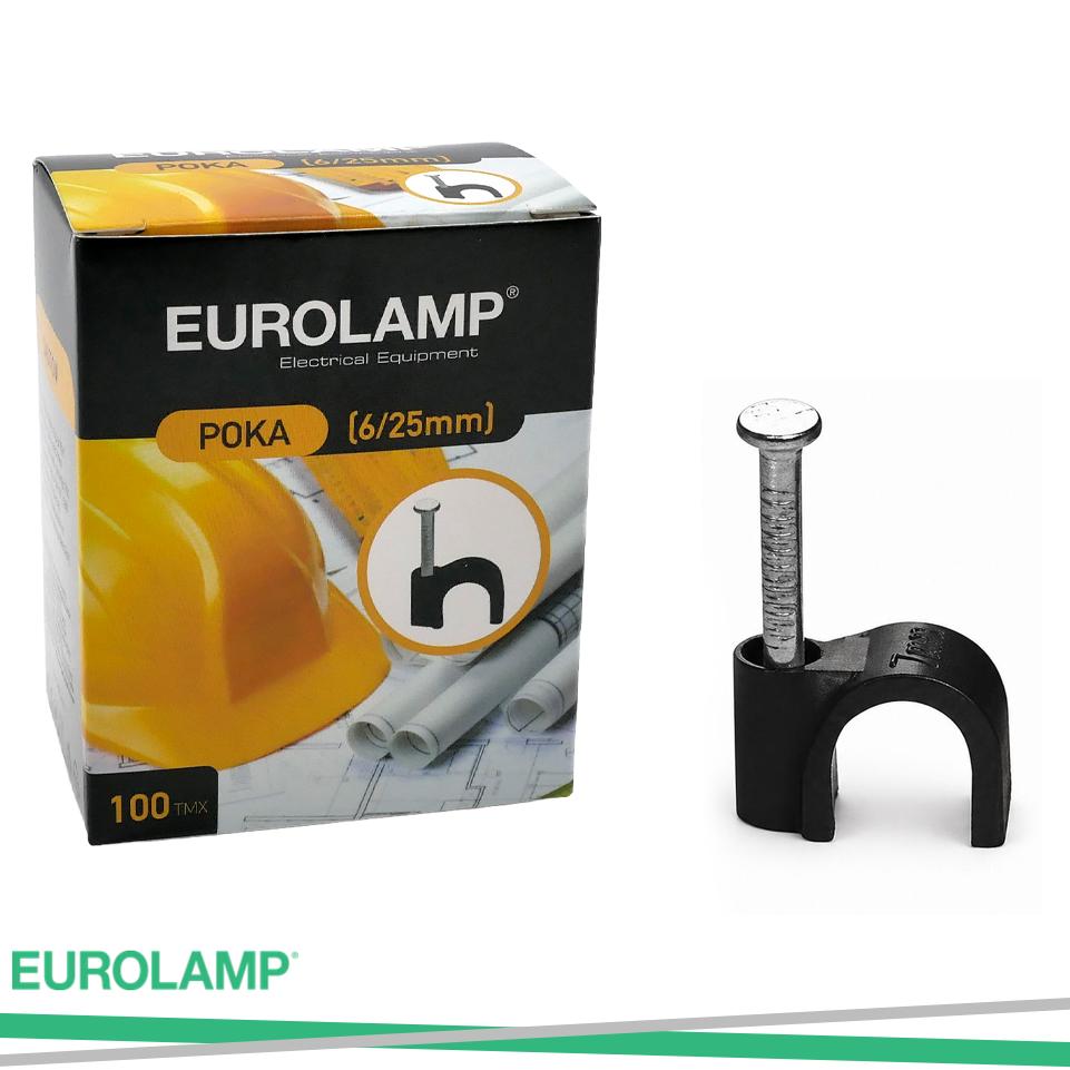 CLIP PER CAVI 6MM NERA 100PZ