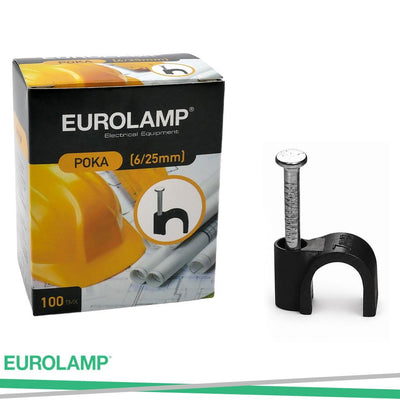 CLIP PER CAVI 6MM NERA 100PZ