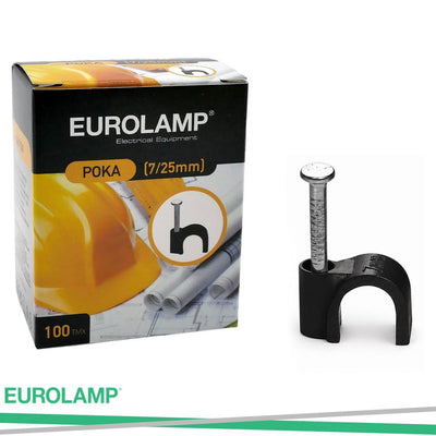 CLIP PER CAVI 7MM NERA 100