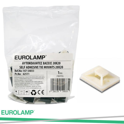 SUPPORTI PER FASCETTE AUTOADESIVE 20X20  CONF.100PZ