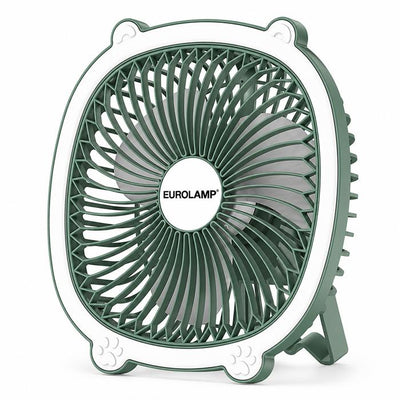 VENTILATORE DA TAVOLO RICARICABILE D.17 CON LED VERDE