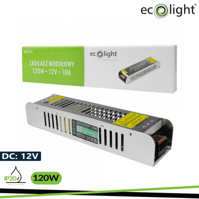 ALIMENTATORE LED 120W 12V 10A  IP20 SLIM 188X46X35