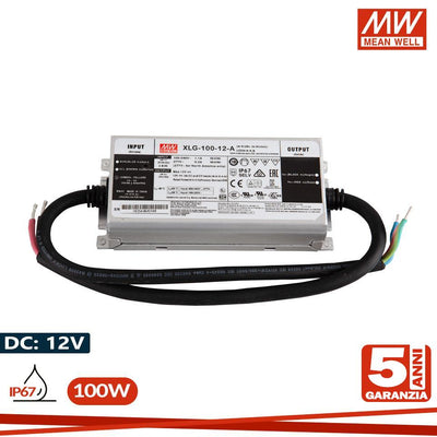 ALIMENTATORE MEANWELL 100W 12V IP67 SERIE XLG