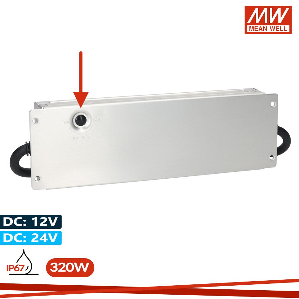 ALIMENTATORE MEANWELL 320W 12-24V (VARIABILE) IP67 SERIE XLG