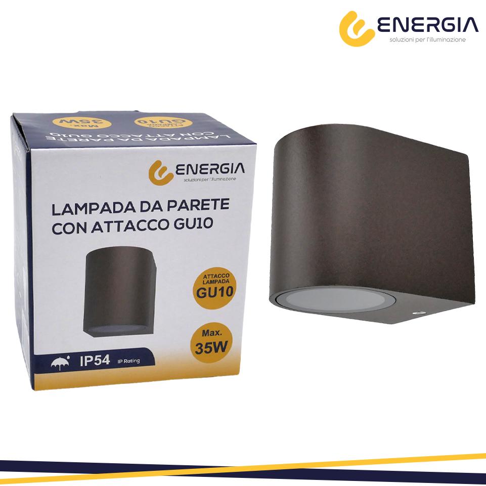 PORTAFARETTO DA MURO GU10 ALLUMINIO IP54 ROTONDO CORTEN