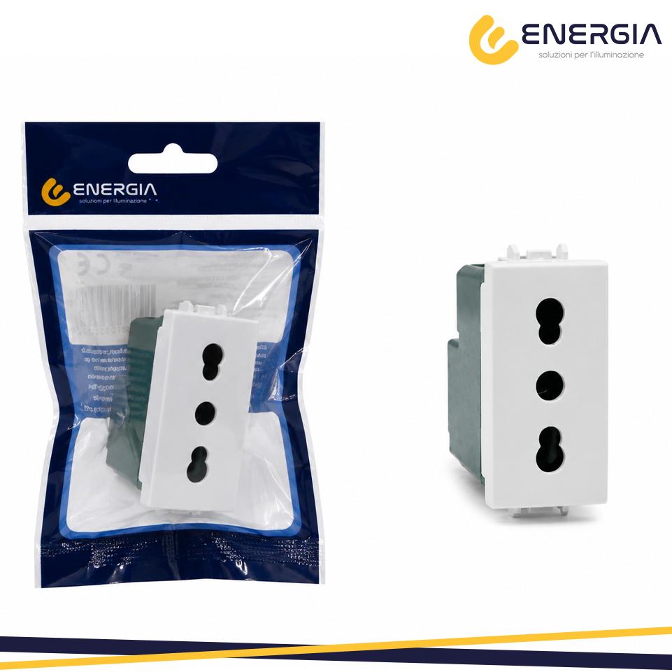 PRESA BIVALENTE 10A/16A        VMR-PLN BIANCO