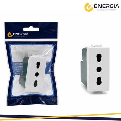 PRESA BIVALENTE 10A/16A        VMR-PLN BIANCO