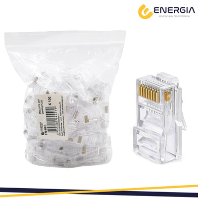 8P8C,CAT5 ,UTP (PASSING PLUG)  100PZ POLYBAG+LABEL