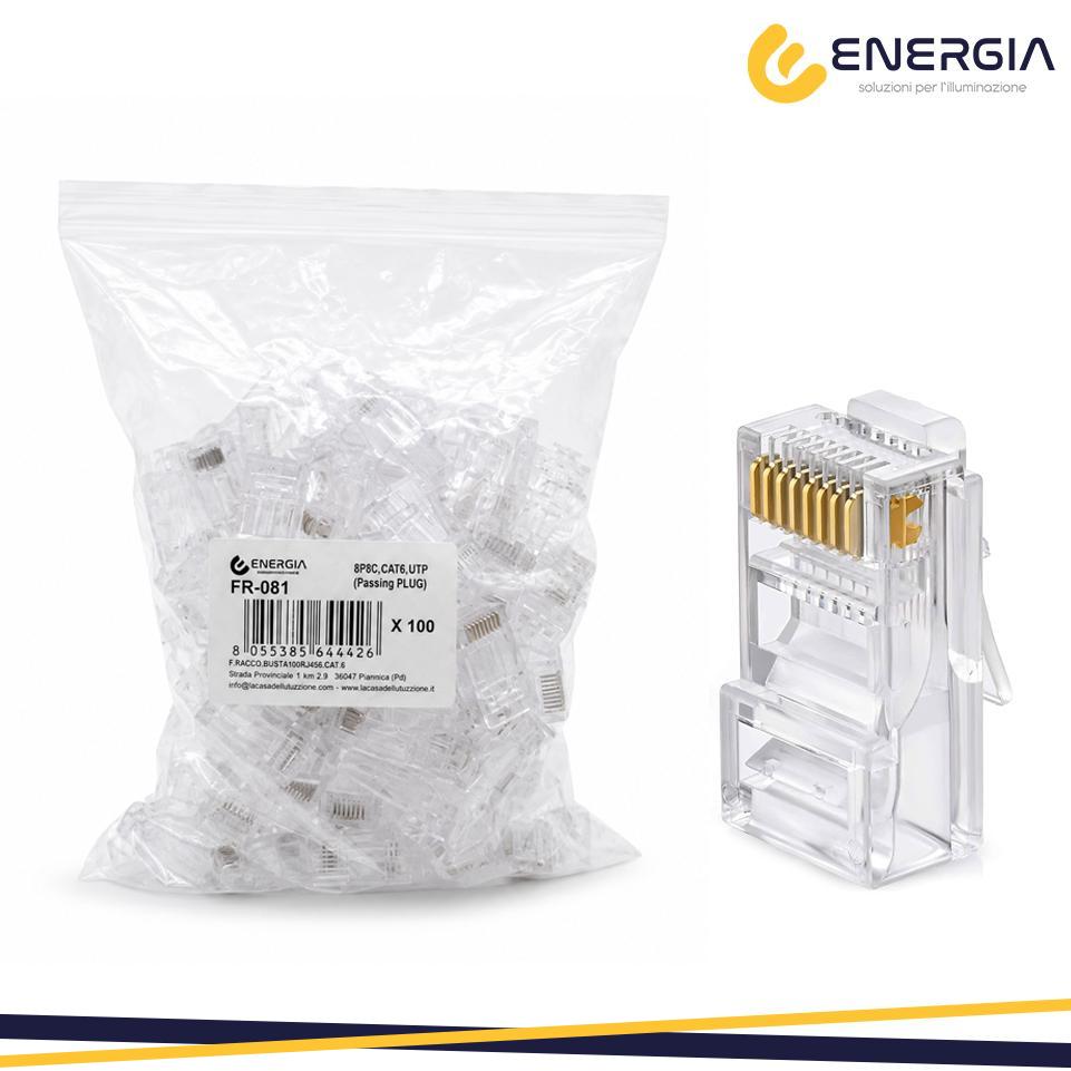 8P8C,CAT6,UTP(PASSING PLUG )   100PZ POLYBAG+LABEL