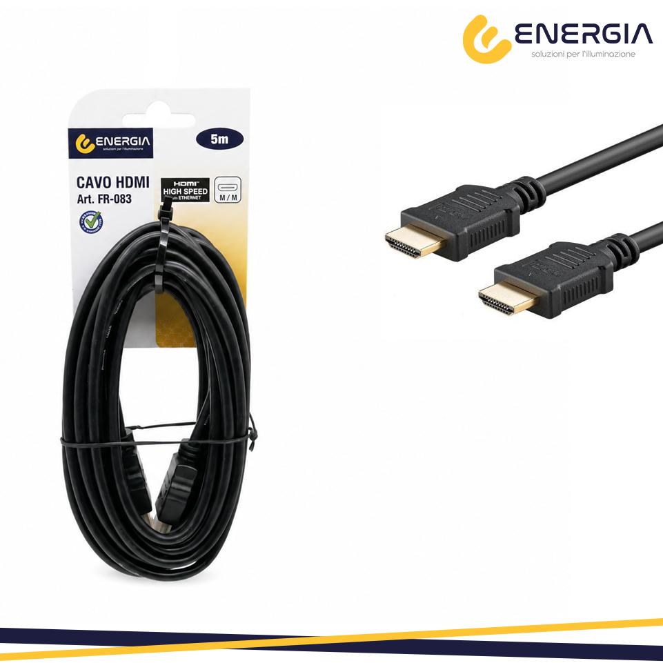CAVO HDMI 5M TYPE A/ TYPE A NERO 4K