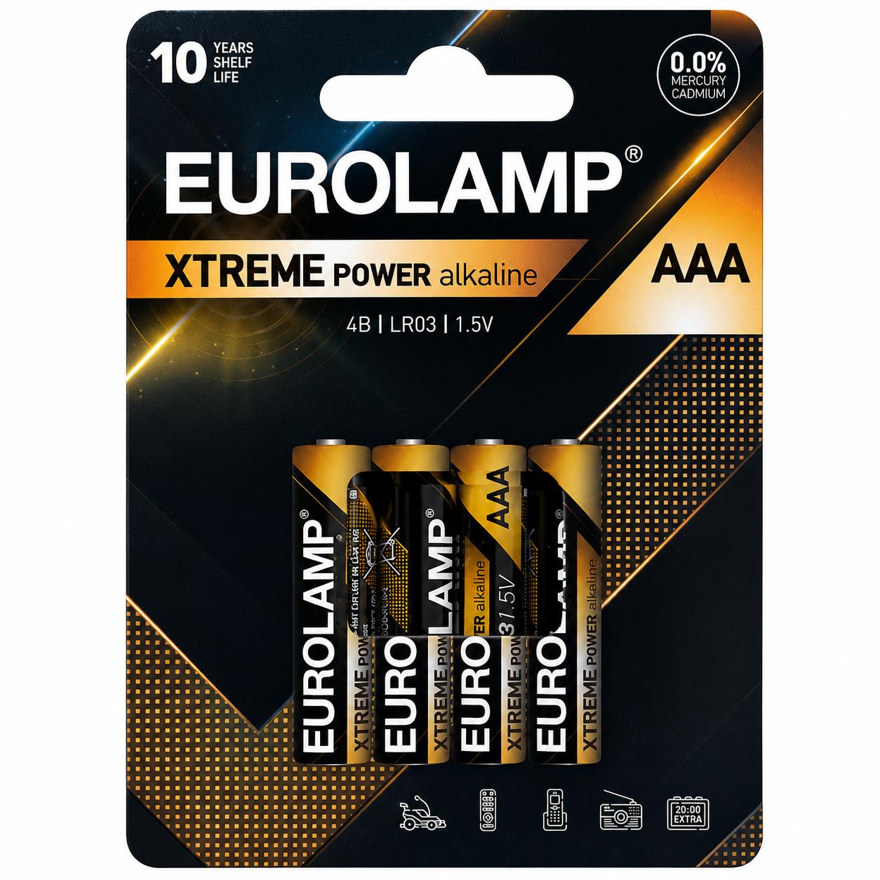 BATTERIE ALCALINE MINISTILO AAA LR03 1,5V BLISTER 4PZ 10ANNI