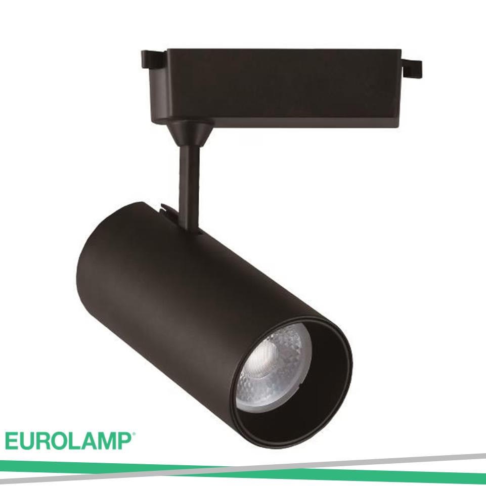 BINARIO LED SINGOLO 2 LINEE 20W 3000K 70X160 NERO