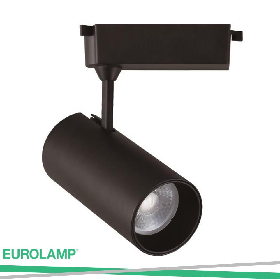 BINARIO LED SINGOLO 2 LINEE 30W 3000K 80X160 NERO