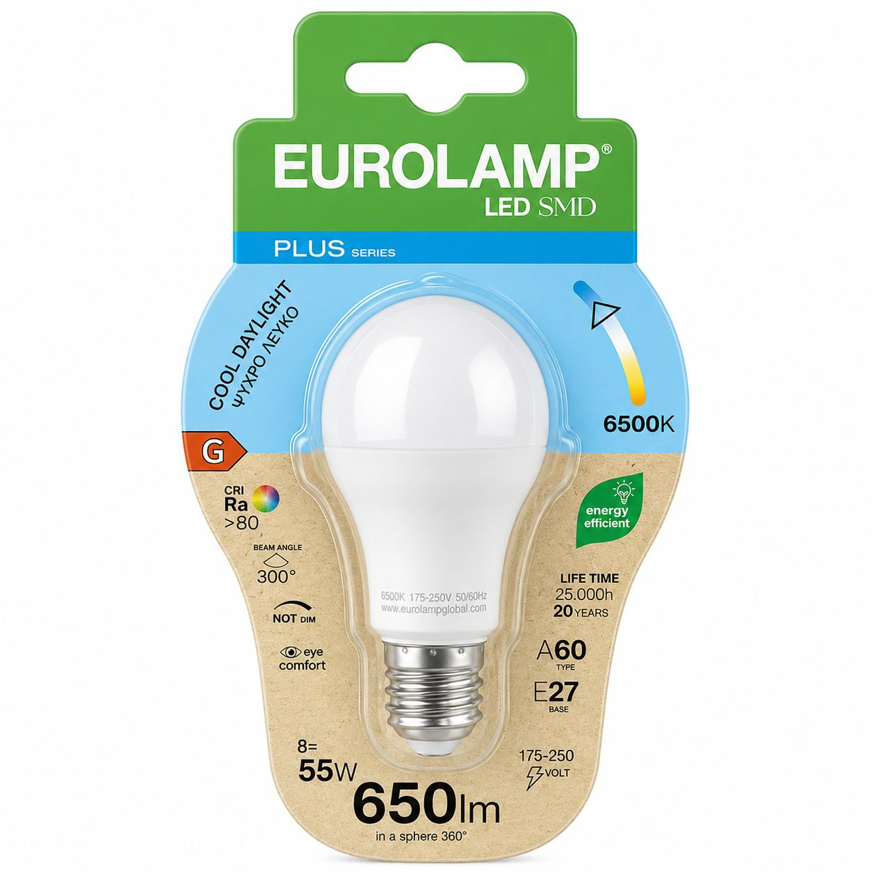 LAMPADINA LED A60 8W 650LM E27 6500K 175-250V BLISTER