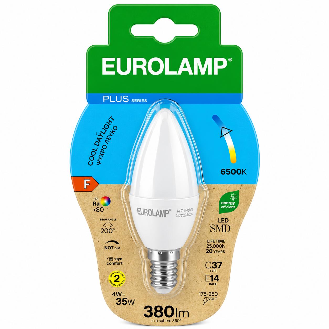 LAMPADA LED C37 4W 380LM E14 6500K 175X250V BLISTER