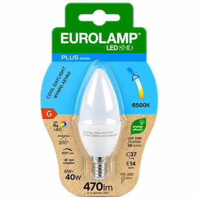 LAMPADA LED C37 6W 470LM E14 6500K 175-250V BLISTER