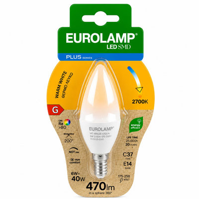 LAMPADA LED C37 6W E14 2700K 175-250V BLISTER