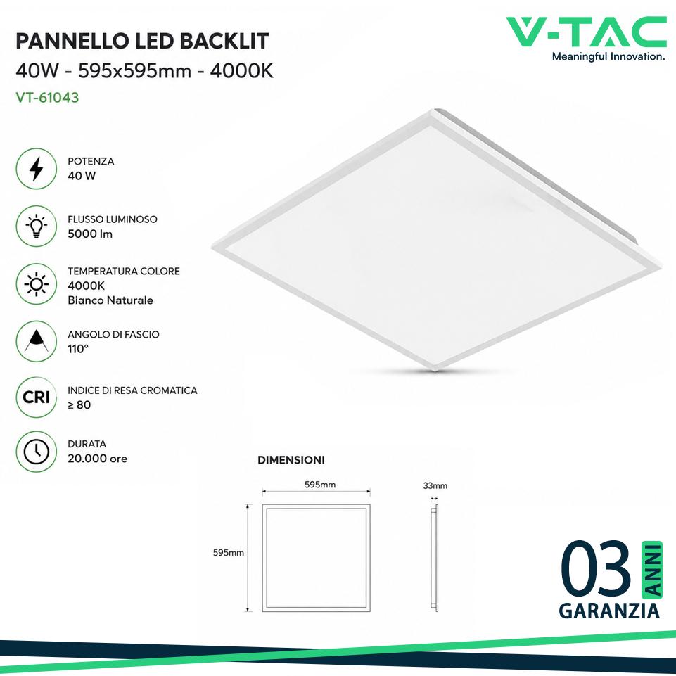 40W LED BACKLITE PANEL 600*600MM 4000K