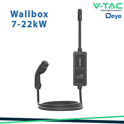 WALLBOX DEYE MONO/TRIFASE 7-22KW 32A WIFI CAVO TIPE 2 4MT
