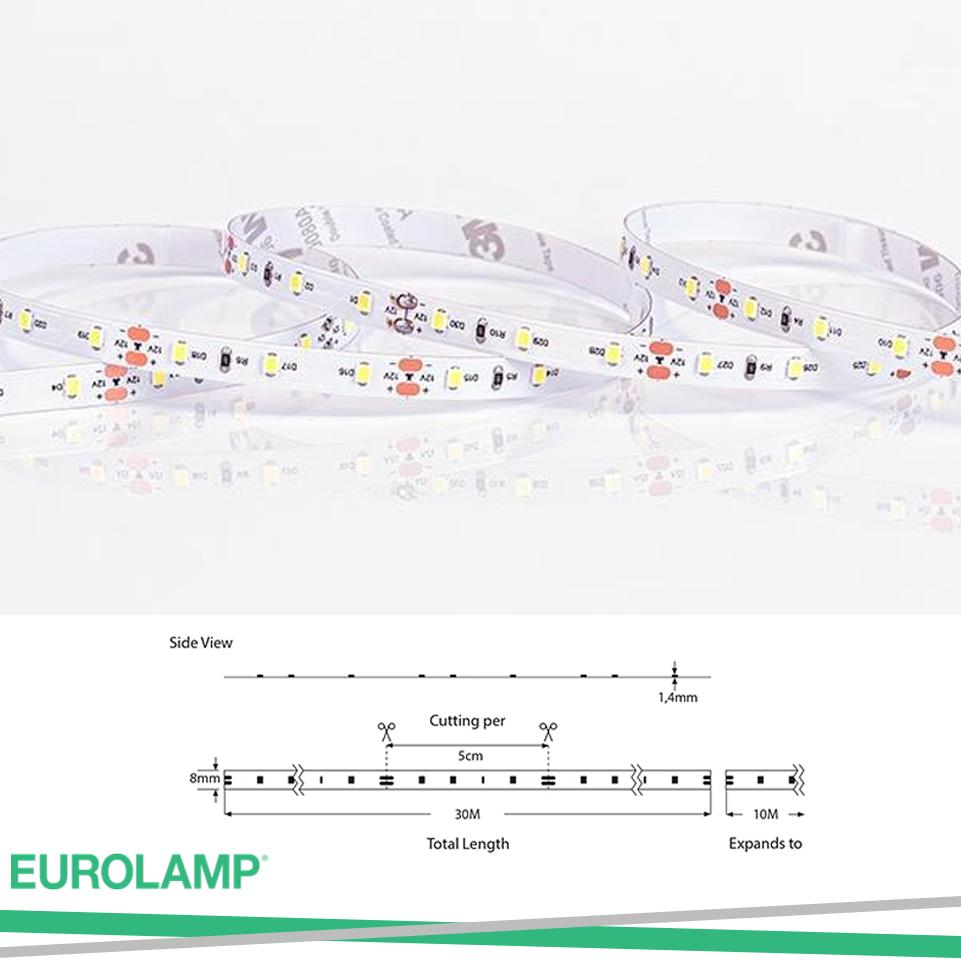 LED TAPE 30M 10W 12V 3000K 60L/M IP20 PRO
