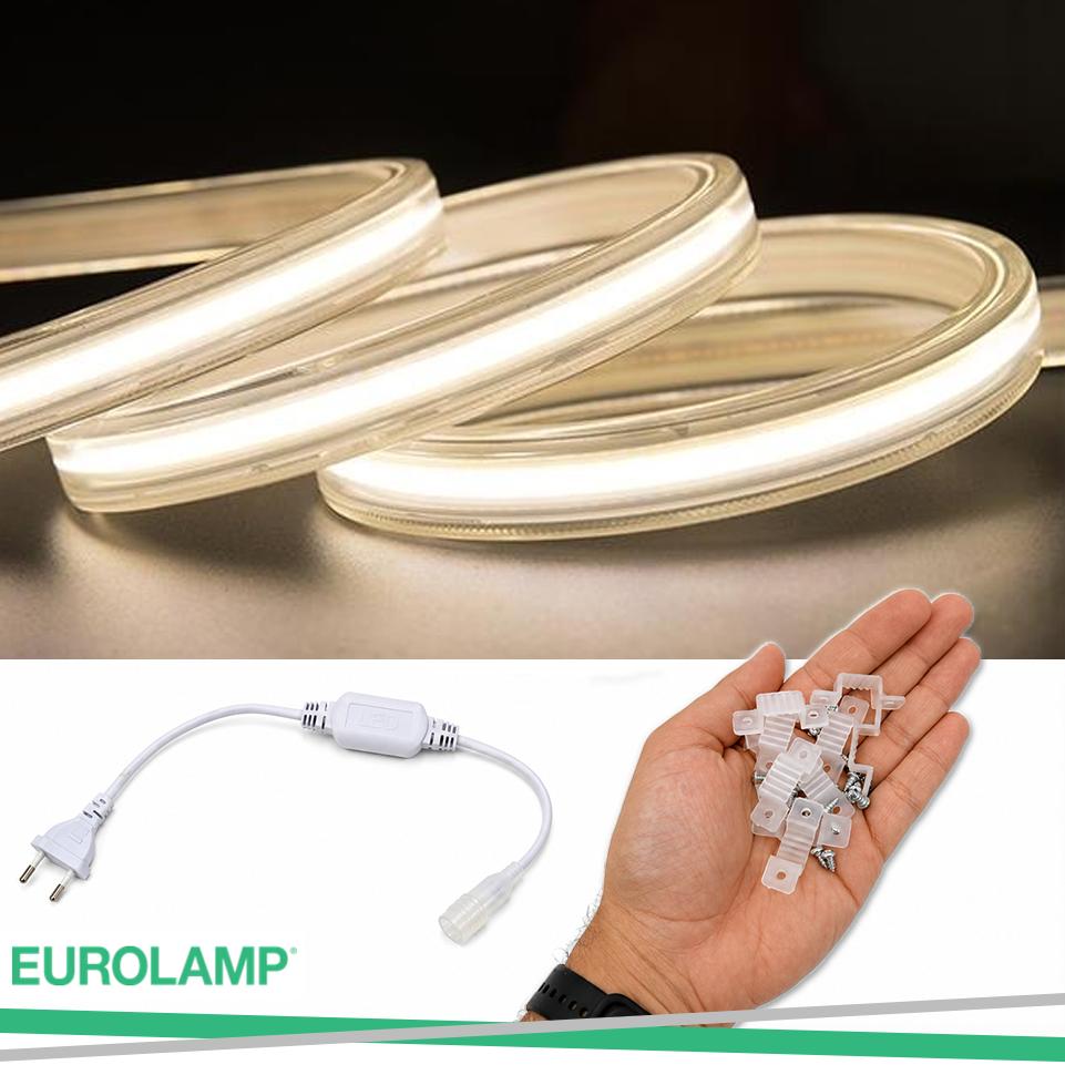 LED TAPE COB 10M 8W 220V 4000K 360L/M IP65 PRO