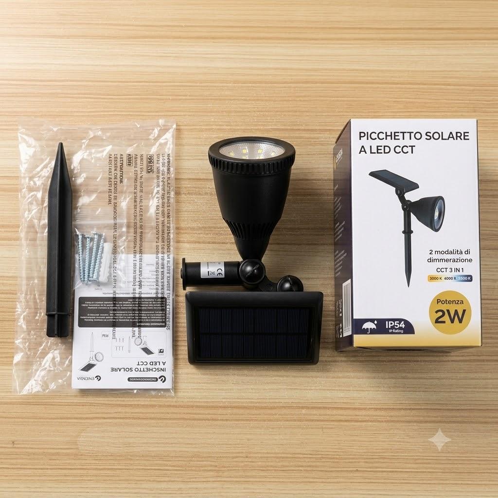 FARETTO/PICCHETTO SOLARE 2IN1  CCT DIMMERABILE IP54