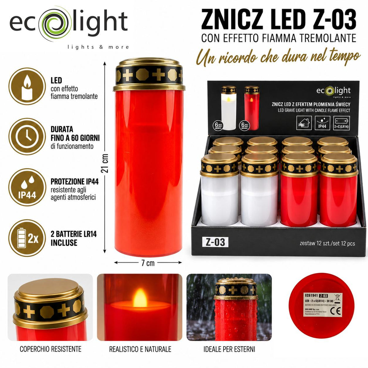 Z-01-S SOLAR LED CANDLE IP44