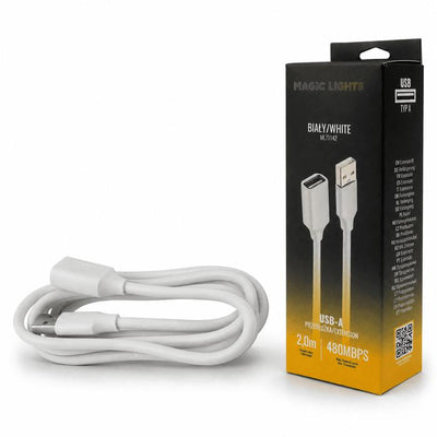 CAVO DI PROLUNGA DA USB A A USB A, 2 M, BIANCO