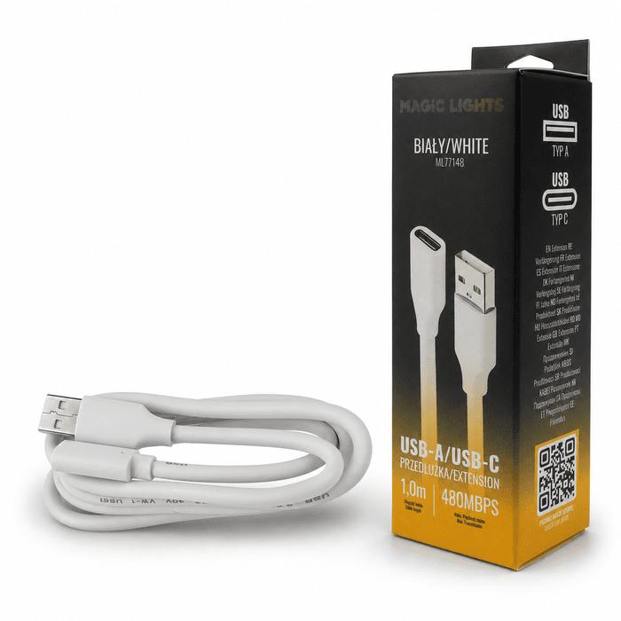 CAVO DI PROLUNGA DA USB A A USB C 1MT BIANCO
