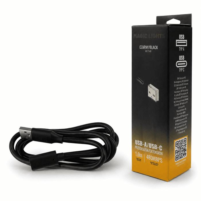 CAVO DI PROLUNGA DA USB A A USB C 1MT NERO